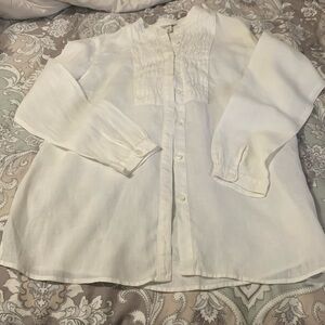 LL Bean linen tuxedo shirt machine washable